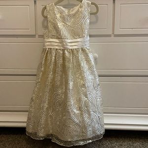 Gold & Cream Sequined Holiday Dress Size 6